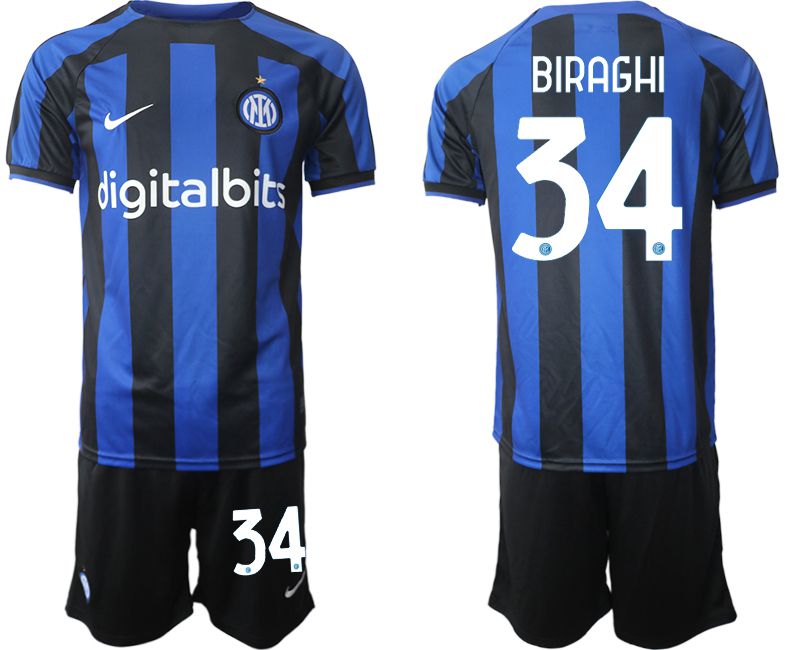 Men 2022-2023 Club Inter Milan home blue #34 Soccer Jersey->inter milan jersey->Soccer Club Jersey
